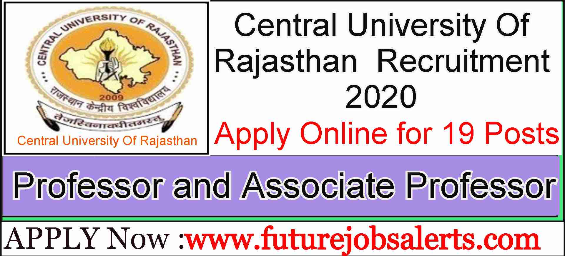 Central University Of Rajasthan Recruitment 2020 Apply Now For 19 ...