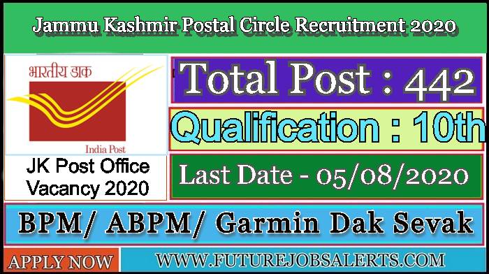 JK Postal Circle Recruitment 2020