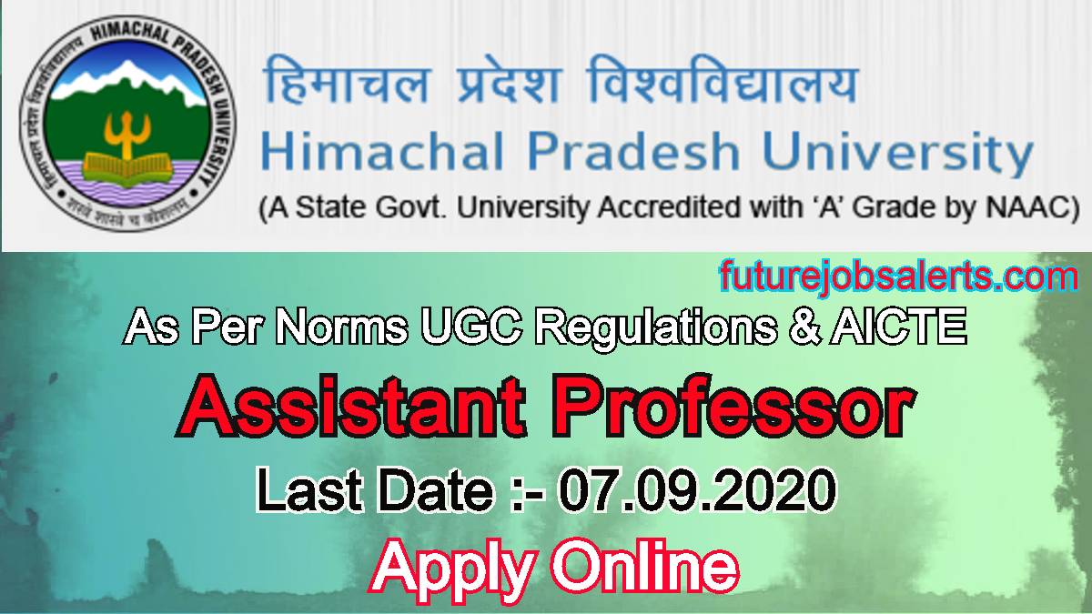 HPU Assistant Professor Recruitment 2020 Fast Apply Online 73 Vacancies