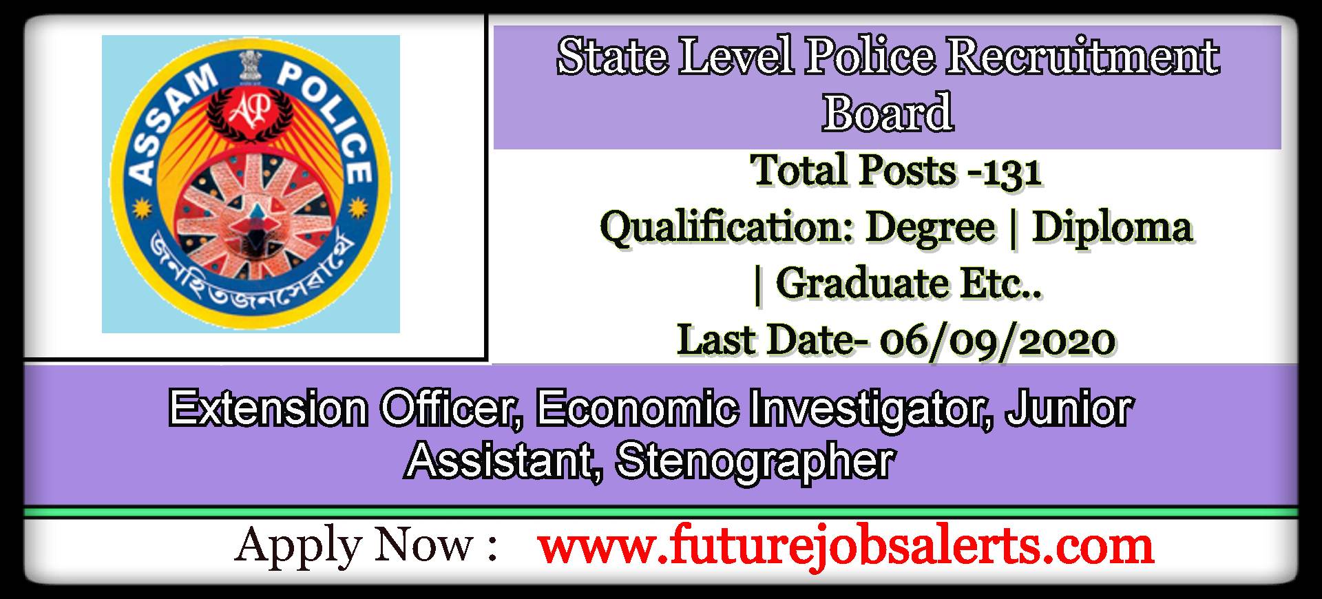 slprb-assam-recruitment-2020-extension-officer-economic-investigator